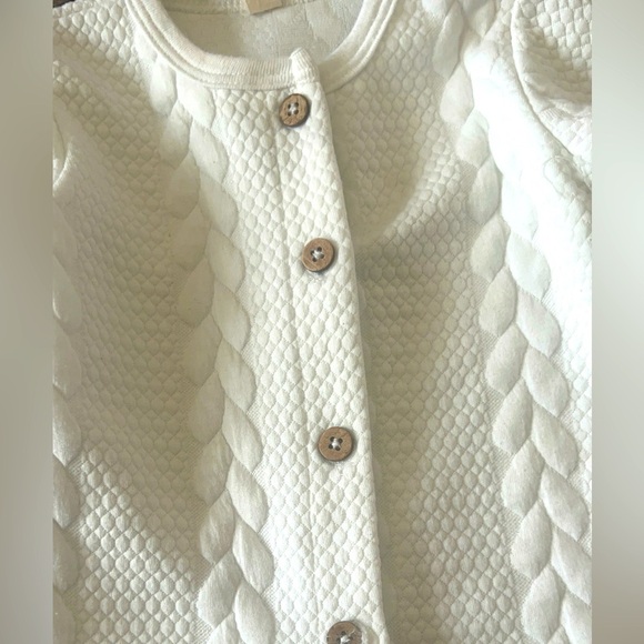 Snug Baby Cable Knit Footed Romper White 6–9M Unisex Cozy Knit One Piece - Picture 3 of 8